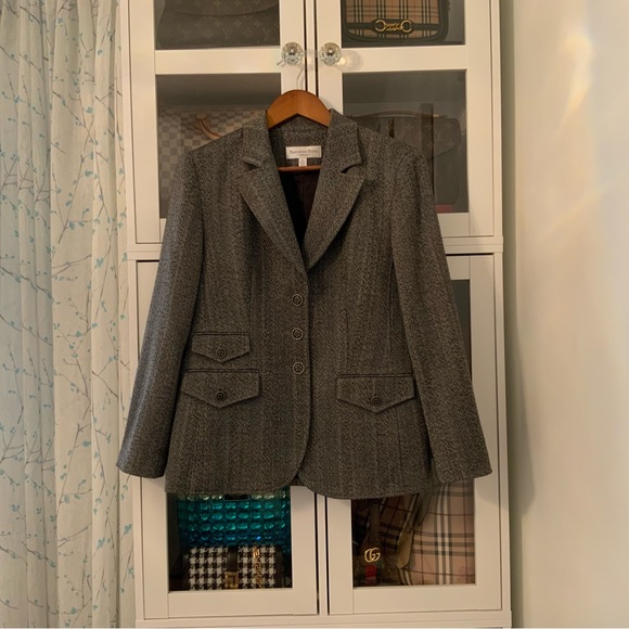 Proportion Pettite Conrad C Wool Blend Blazer Jacket Grey Size 6 - Picture 2 of 7